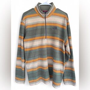 The North Face Fleece 1/4 Zip‎ Pullover Mens Size Large Long Sleeve Striped